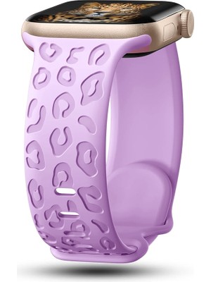 MobaxAksesuar Apple Watch 10 42MM - 38/40/41MM Kordon Leopar Desen Yumuşak Silikon Kordon 2/3/4/5/6/se/7/8/9