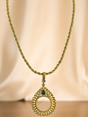 Elira Çeyrek Altın Çerçeveli Kolye (Altın Kaplama)