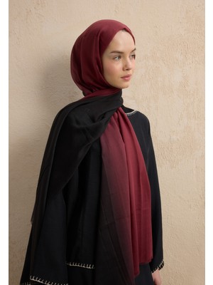 Fresh Modal Degrade Şal Siyah-Bordo