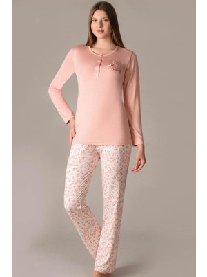 Kadın Pijama Takımı Uzun Kollu – Yumuşak Kumaş Rahat Ev Giyimi | FLZ 89-92