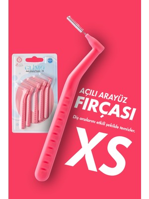 Glimo Açılı Arayüz Fırçası 5’li Xs | Dar Diş Araları Için Hassas Temizlik | Diş Eti Dostu, Plak Karşıtı
