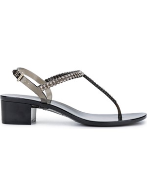 Menghi Kadın Pvc Siyah Parmak Arası Sandalet 774 903E Bn Sndlt Y25 Black