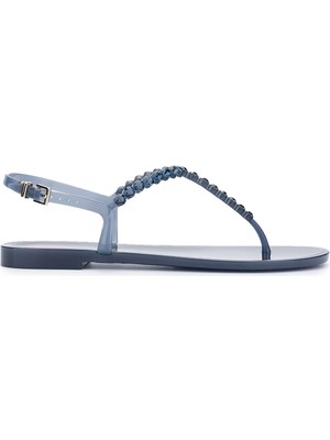 Menghi Kadın Pvc Siyah Parmak Arası Sandalet 774 101E Bn Sndlt Y25 Black