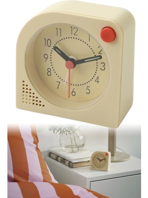 Mini Çalar Saat Masa Saati 5dk Erteleme Düğmeli 8 x 8 cm  MD020