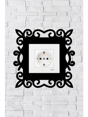 Desen Dekoratif Priz Çerçevesi (Iç Ölçü 8,4x8,4 Cm) Dekoratif Priz - Anahtar Çerçevesi - Duvar Susu