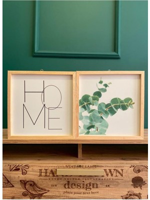 Oturma Odası Okaliptüs Home Ahşap Çerçeve Tablo
