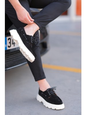 LFR-F069 Suet Merdane Ayakkabı Siyah