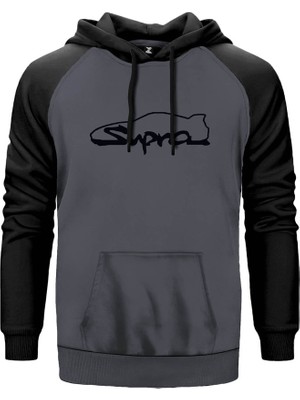 Supra Icon Gri Renk Reglan Kol Kapşonlu Sweatshirt