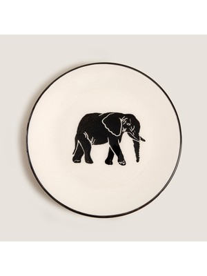 Sisam Fil 2 Pasta Tabağı 19 cm Sıyah/beyaz