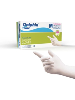 Pudralı Lateks Muayene Eldiveni M Beden 100'LÜ Kutu | 1 Paket