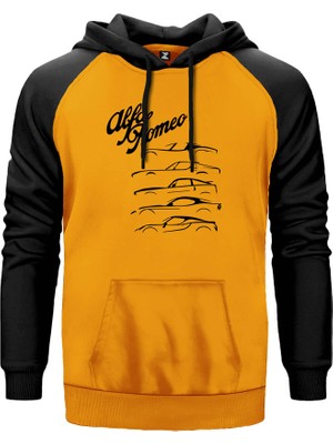 Alfa Romeo Sarı Renk Reglan Kol Kapşonlu Sweatshirt
