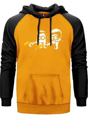 Minion Detective Sarı Renk Reglan Kol Kapşonlu Sweatshirt