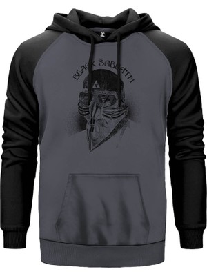 Black Sabbath Classic Gri Renk Reglan Kol Kapşonlu Sweatshirt