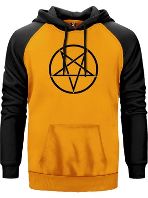 Pentagram Sarı Renk Reglan Kol Kapşonlu Sweatshirt