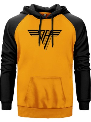 Van Halen 3D Logo Sarı Renk Reglan Kol Kapşonlu Sweatshirt