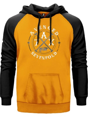 Avenged Sevenfold A7X Patch Sarı Renk Reglan Kol Kapşonlu Sweatshirt