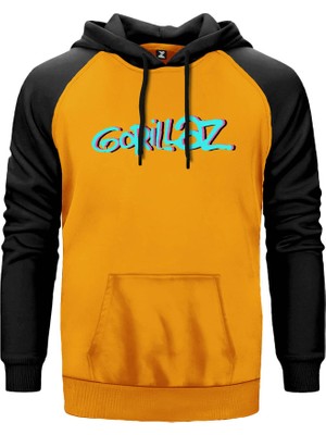 Gorillaz Sarı Renk Reglan Kol Kapşonlu Sweatshirt