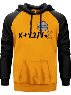 Değerimi Bilemediler Sarı Renk Reglan Kol Kapşonlu Sweatshirt