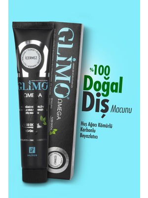 Glimo Omega Beyazlatıcı Doğal Diş Macunu 75 ml Aktif Kömür ile Hassas Dişler İçin