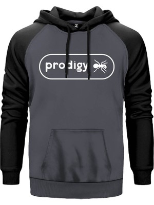 The Prodigy Ant 2 Gri Renk Reglan Kol Kapşonlu Sweatshirt