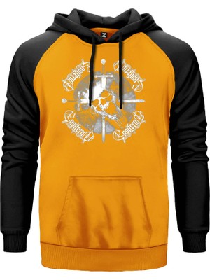 Ensiferum Skull Sarı Renk Reglan Kol Kapşonlu Sweatshirt