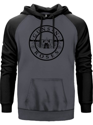 Guns N Roses Flat Gri Renk Reglan Kol Kapşonlu Sweatshirt