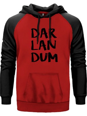 Darlandum Kırmızı Renk Reglan Kol Kapşonlu Sweatshirt