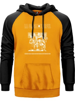 La Casa De Papel Team Sarı Renk Reglan Kol Kapşonlu Sweatshirt