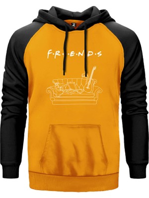 Friends Home Sarı Renk Reglan Kol Kapşonlu Sweatshirt