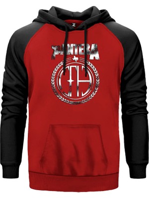 Pantera Since Kırmızı Renk Reglan Kol Kapşonlu Sweatshirt