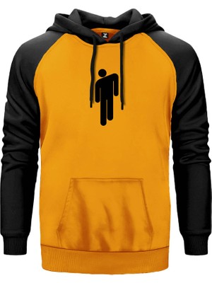 Billie Eilish Logo Black Sarı Renk Reglan Kol Kapşonlu Sweatshirt