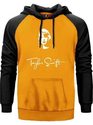 Taylor Swift Silhouette Sarı Renk Reglan Kol Kapşonlu Sweatshirt