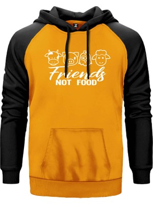 Vegan Not Food Sarı Renk Reglan Kol Kapşonlu Sweatshirt