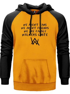 Alan Walker We Are Family Sarı Renk Reglan Kol Kapşonlu Sweatshirt