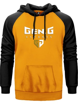 Gen.g Esports Small Sarı Renk Reglan Kol Kapşonlu Sweatshirt