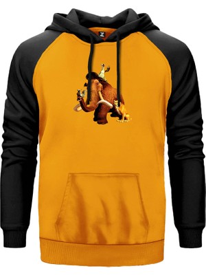 Buz Devri Team Manny Sarı Renk Reglan Kol Kapşonlu Sweatshirt