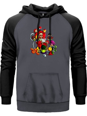 Marvel Stan Lee Story Gri Renk Reglan Kol Kapşonlu Sweatshirt