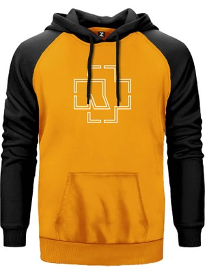 Rammstein Outline Sarı Renk Reglan Kol Kapşonlu Sweatshirt