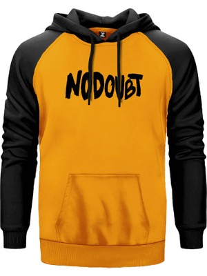 No Doubt Text Sarı Renk Reglan Kol Kapşonlu Sweatshirt