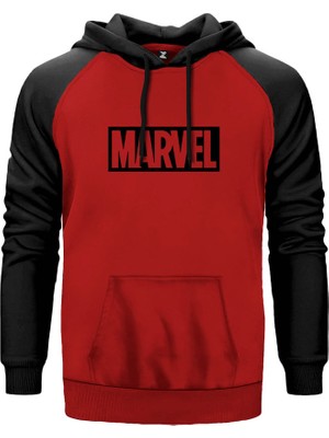 Marvel Classic Kırmızı Renk Reglan Kol Kapşonlu Sweatshirt