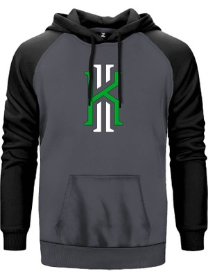 Kyrie Gri Renk Reglan Kol Kapşonlu Sweatshirt