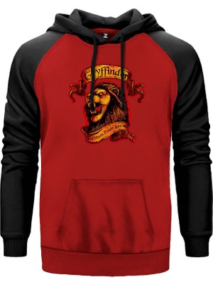Harry Potter Gryffindor Official Kırmızı Renk Reglan Kol Kapşonlu Sweatshirt