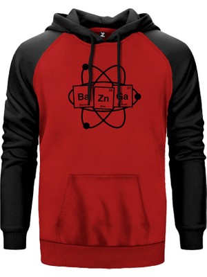 Bazinga Science Kırmızı Renk Reglan Kol Kapşonlu Sweatshirt