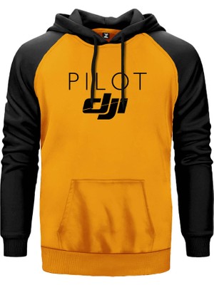 Djı Pilot Sarı Renk Reglan Kol Kapşonlu Sweatshirt