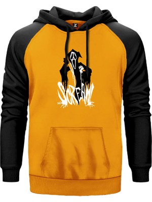Scream Comic Sarı Renk Reglan Kol Kapşonlu Sweatshirt