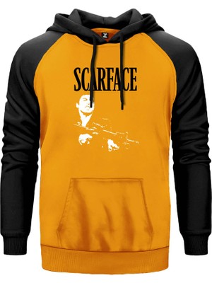 Scarface Sarı Renk Reglan Kol Kapşonlu Sweatshirt