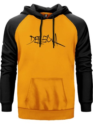 Defsoul Sarı Renk Reglan Kol Kapşonlu Sweatshirt