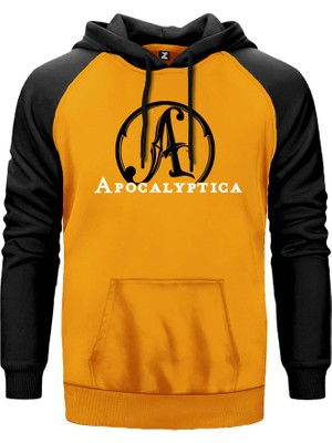 Apocalyptica Logo Sarı Renk Reglan Kol Kapşonlu Sweatshirt