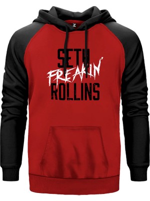 Seth Freking Rollins Kırmızı Renk Reglan Kol Kapşonlu Sweatshirt