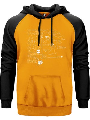 Random Formul Sarı Renk Reglan Kol Kapşonlu Sweatshirt